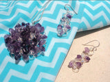Birthstone Silver Crochet Earrings