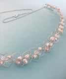 Ivory/Cream Pearl Crochet Necklace
