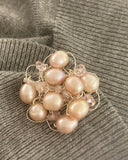 Sale - Cream tone Pearl Crochet Brooch