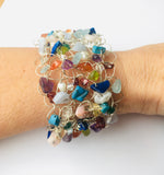 Celebration Birthstone Silver Wire Crochet Cuff