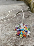 Celebration Birthstone Silver Crochet Pendant