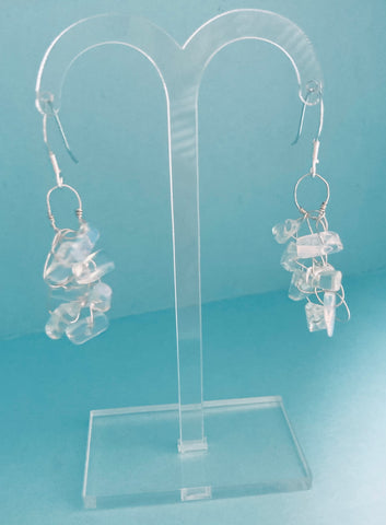 Moonstone Crochet Drop Earrings