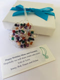 Celebration Birthstone Silver Crochet Pendant