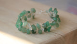 Birthstone Silver Crochet 2 row Bracelet