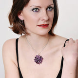 Celebration Birthstone Silver Crochet Pendant