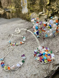 Celebration Birthstone Silver Crochet Pendant
