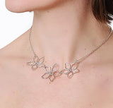 Three Silver Flower Necklace