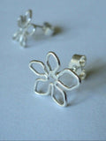 Silver Flower Stud Earrings