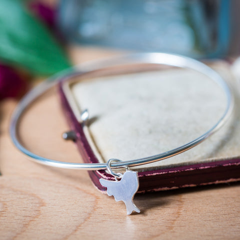 May Your Wings Never Be Clipped Bangle with Bird Charm