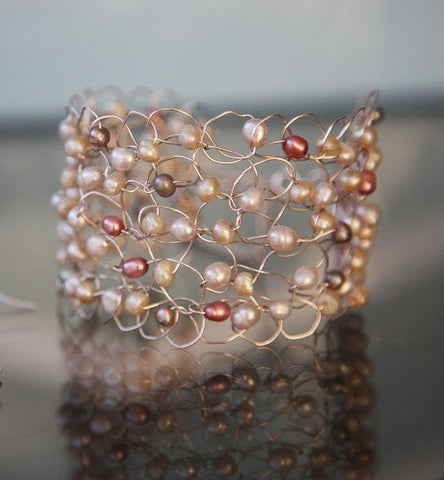 Pearl Crochet Cuff