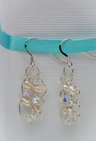Pearl Crochet Drop Earrings