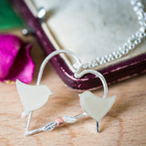 Silver Heart Lovebirds Pendant