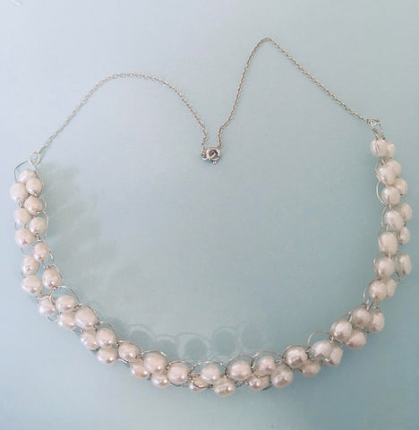 Large Pearl Crochet Necklace